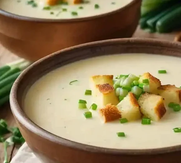 A bowl of creamy potato soup made with all-purpose potatoes, showcasing their perfect texture and flavor.