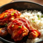 One-Pan Bold Honey BBQ Chicken Rice Easy BBQ Chicken and Rice Skillet Honey BBQ Chicken One-Pot Chicken Rice Recipe Quick Chicken and Rice Dinner