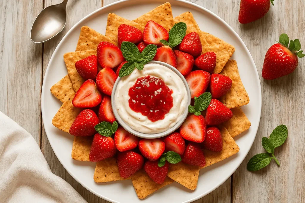 Strawberry Cheesecake Nachos